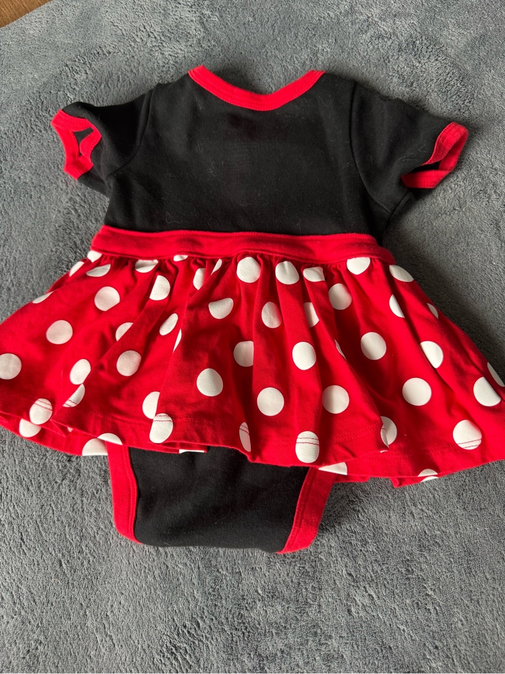 Disney Black & Red Minnie Mouse Polka Dot Skirt Onesie - Picture 2 of 4